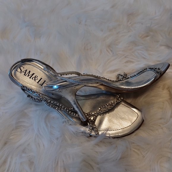 ❤️Y2K Sam and Libby dia silver rhinestone studded stilettos size 6M - Picture 4 of 9